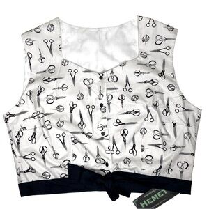 Hemet Stylist at Heart Scissor Top Pin-Up Novelty Print Sz 3x NWT
